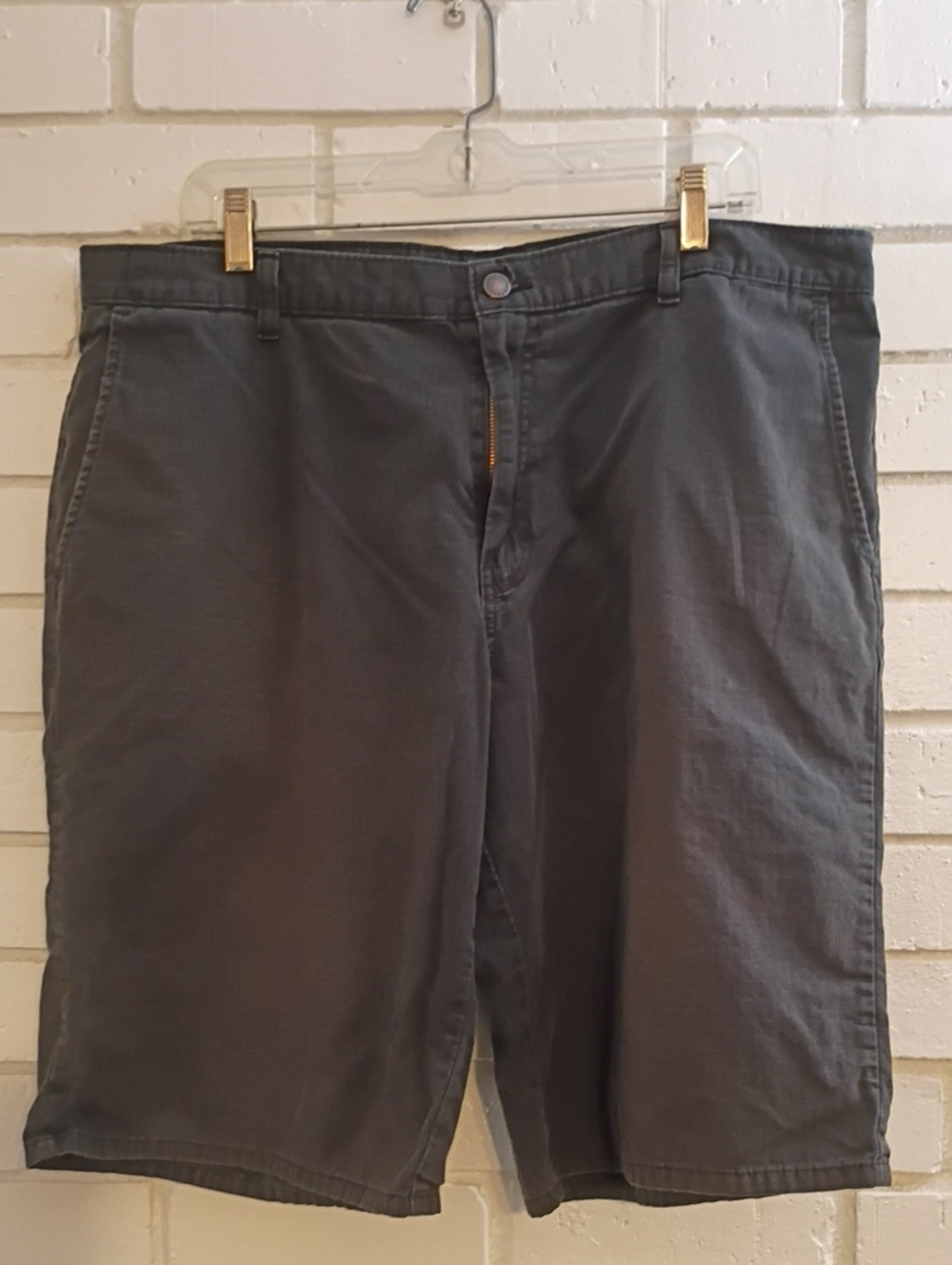 Dickies Mens Size 38 Dark Gray Button & Zipper Fly 100% Cotton Mesh Pattern